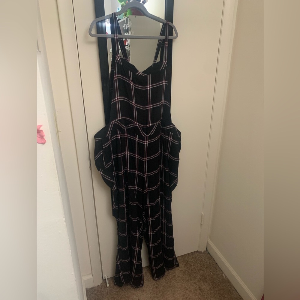 Torrid Plaid Tie-Back Jumpsuit